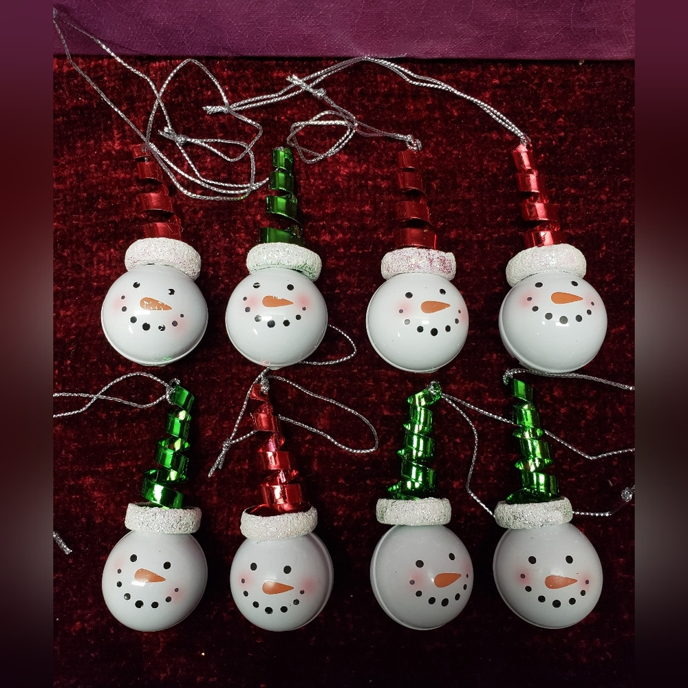 Set of 8 Snowman Ornaments